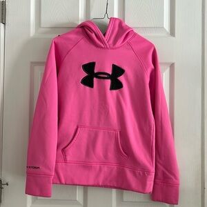 Hot pink girl’s Under Armour hoodie size YXL 18/20